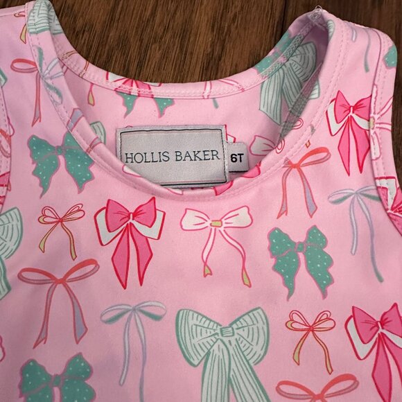 Girls' Pink Bows Athletic Skort Set - Picture 3 of 4